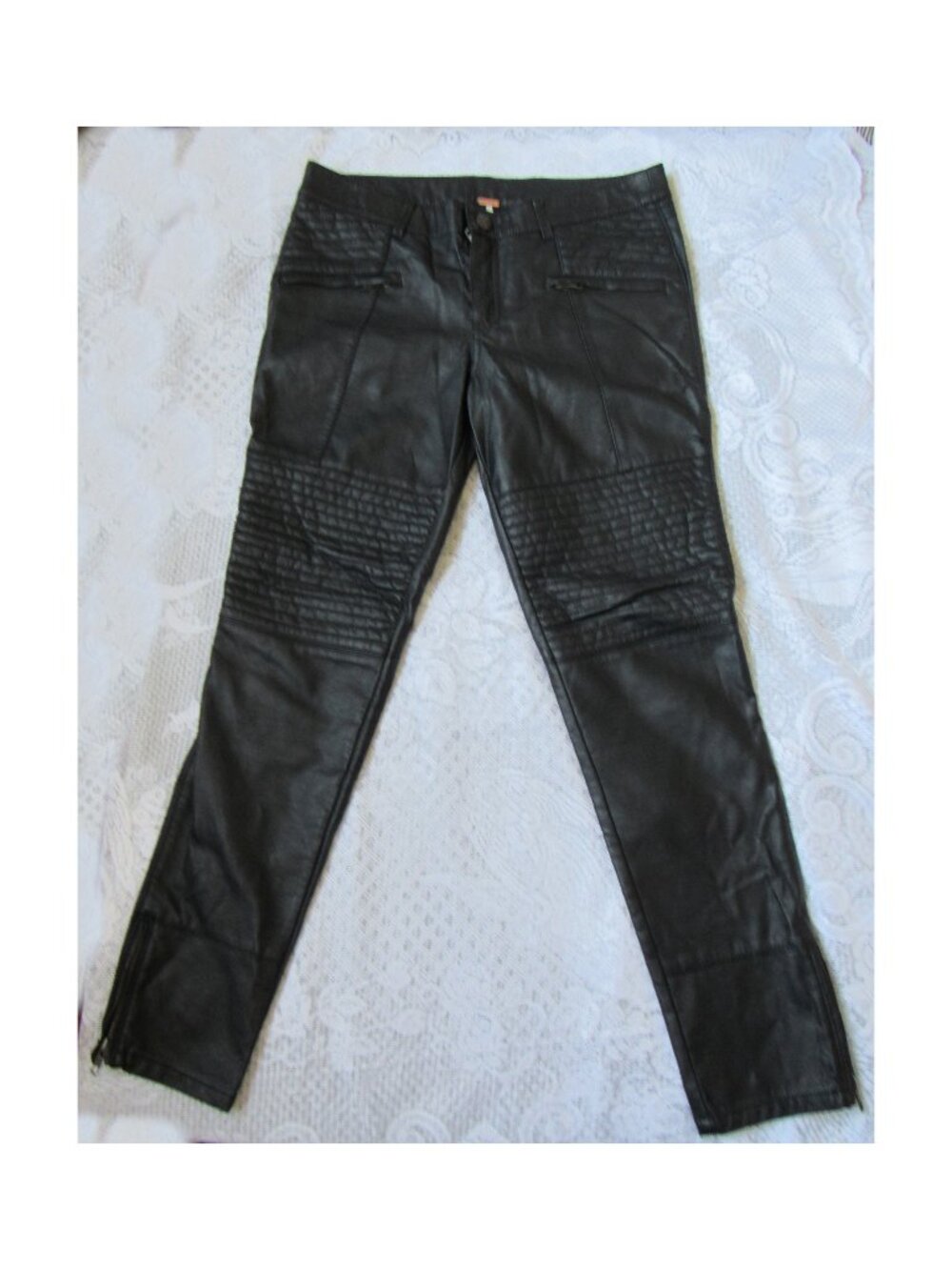 Free People Faux Leather Pants, sz.10. Black